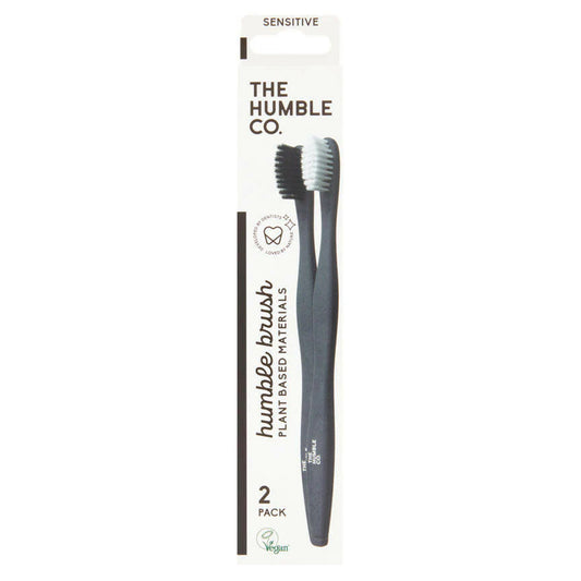 The Humble Co – Brosse à Dents Plant-Based Noir Pack 2